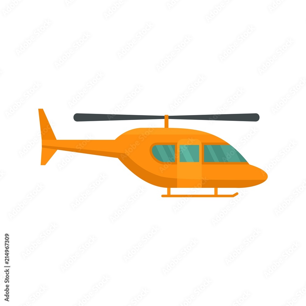 City helicopter icon. Flat illustration of city helicopter vector icon for web isolated on white