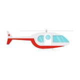 Hospital helicopter icon. Flat illustration of hospital helicopter vector icon for web isolated on white