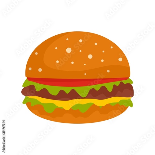 Burger icon. Flat illustration of burger vector icon for web isolated on white