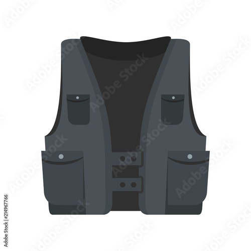 Pocket vest icon. Flat illustration of pocket vest vector icon for web isolated on white
