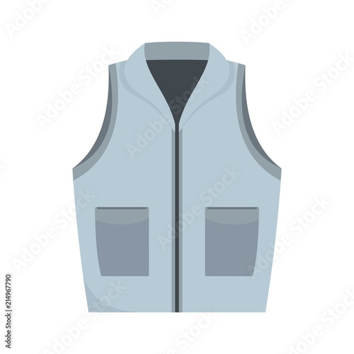Grey vest icon. Flat illustration of grey vest vector icon for web isolated on white