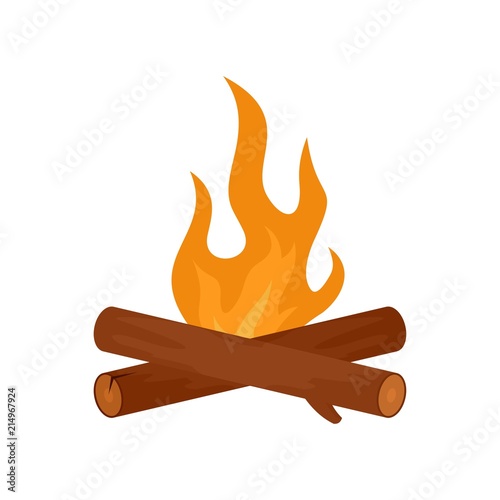 Simple camp fire icon. Flat illustration of simple camp fire vector icon for web isolated on white