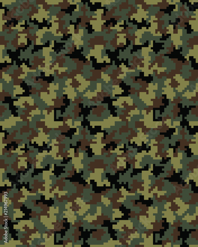 Seamless digital fashion camouflage pattern, vector background
