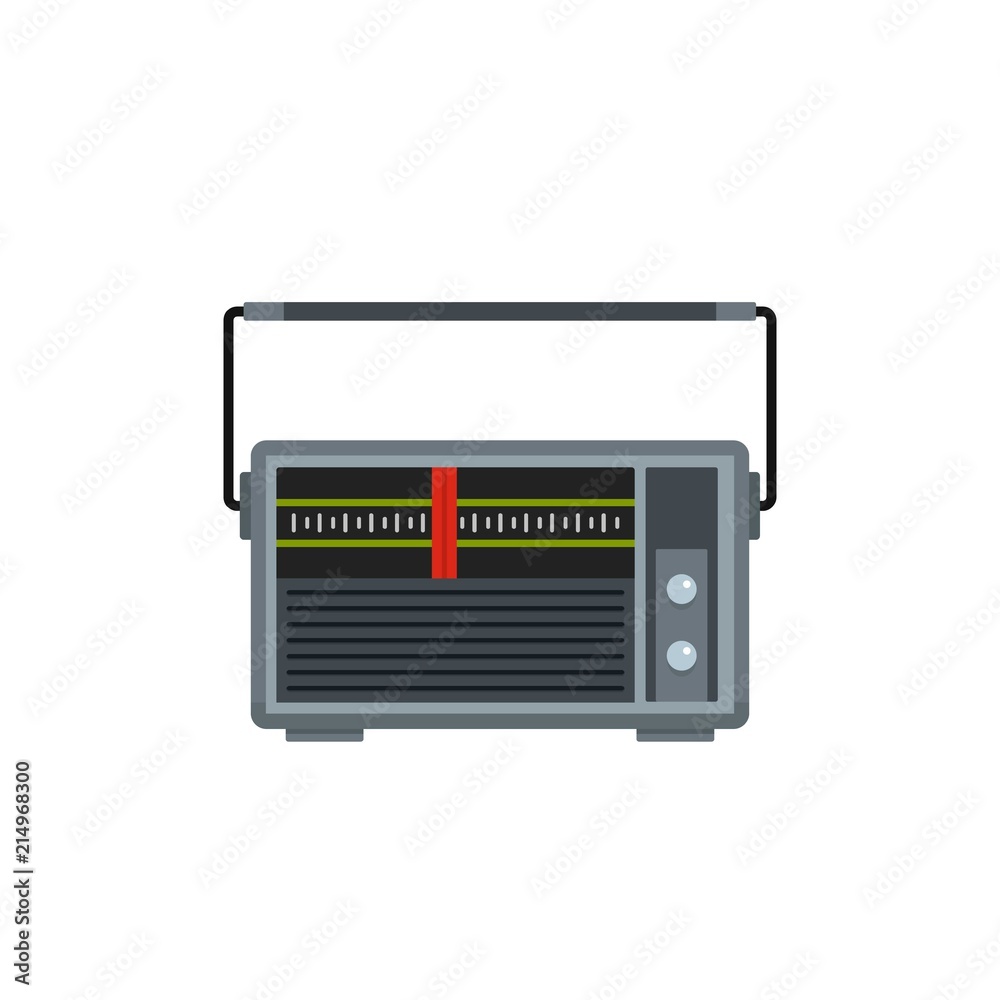 Red line radio icon. Flat illustration of red line radio vector icon for web isolated on white Red line radio icon. Flat illustration of red line radio vector icon for web isolated on white