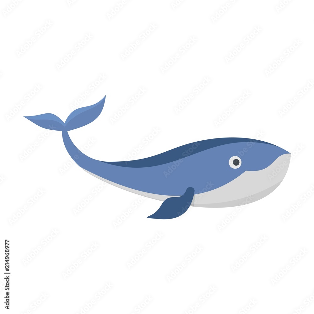Sea whale icon. Flat illustration of sea whale vector icon for web isolated on white
