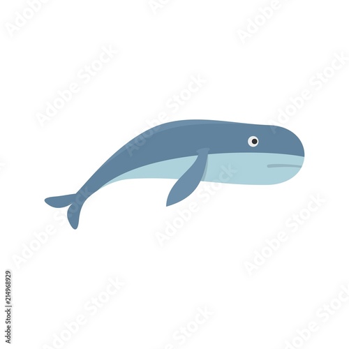 Blue whale icon. Flat illustration of blue whale vector icon for web isolated on white
