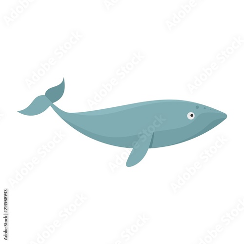 Finback whale icon. Flat illustration of finback whale vector icon for web isolated on white