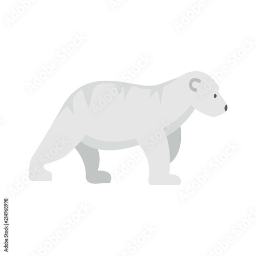 Polar bear kid icon. Flat illustration of polar bear kid vector icon for web isolated on white
