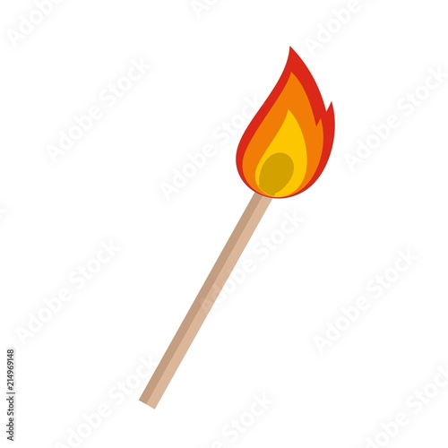 Burning matche icon. Flat illustration of burning matche vector icon for web isolated on white