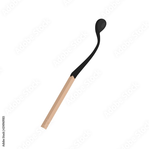 Half burned match icon. Flat illustration of half burned match vector icon for web isolated on white