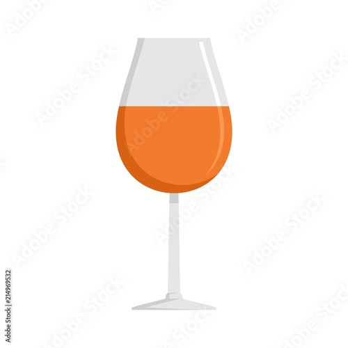 Glass of cognac icon. Flat illustration of glass of cognac vector icon for web isolated on white