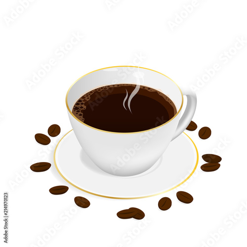 isometric espresso coffee cup vector
