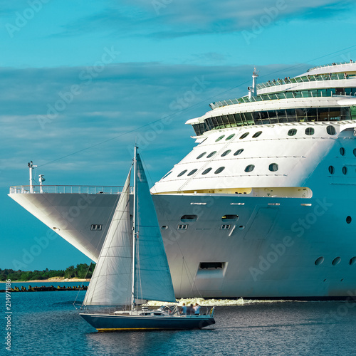 Luxury cruise liner in travel