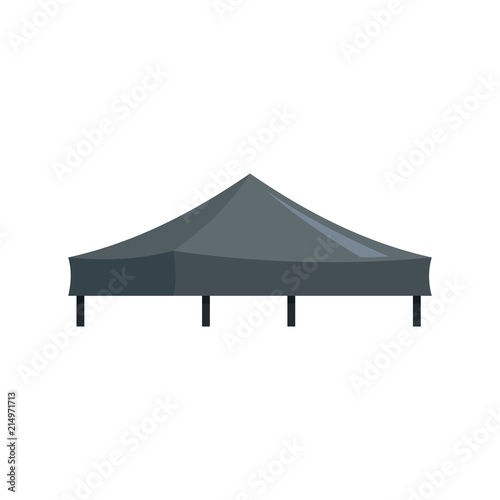 Black tent icon. Flat illustration of black tent vector icon for web isolated on white