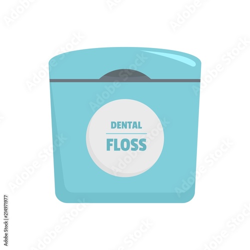 Dental floss box icon. Flat illustration of dental floss box vector icon for web isolated on white