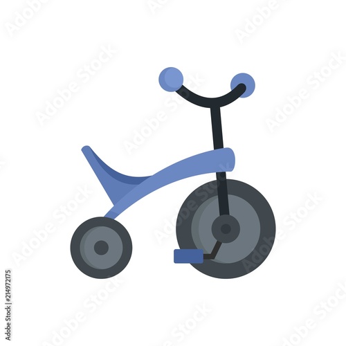 Purple tricycle icon. Flat illustration of purple tricycle vector icon for web isolated on white
