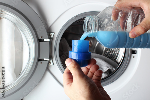 fabric softener washing machine pour hand