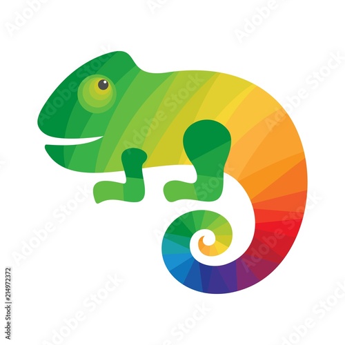 Chameleon Colorful Logo. Icon for business. Vector illustration on a white background.