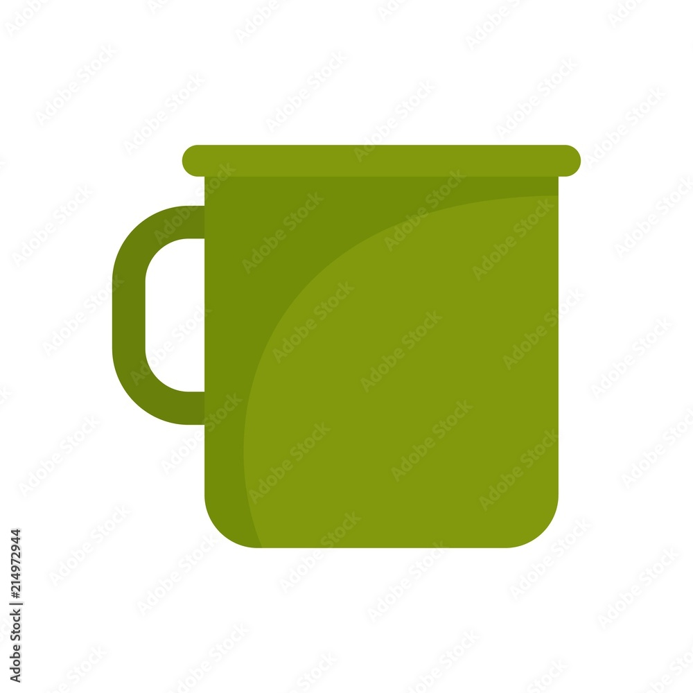 Camping metal cup icon. Flat illustration of camping metal cup vector icon for web isolated on white