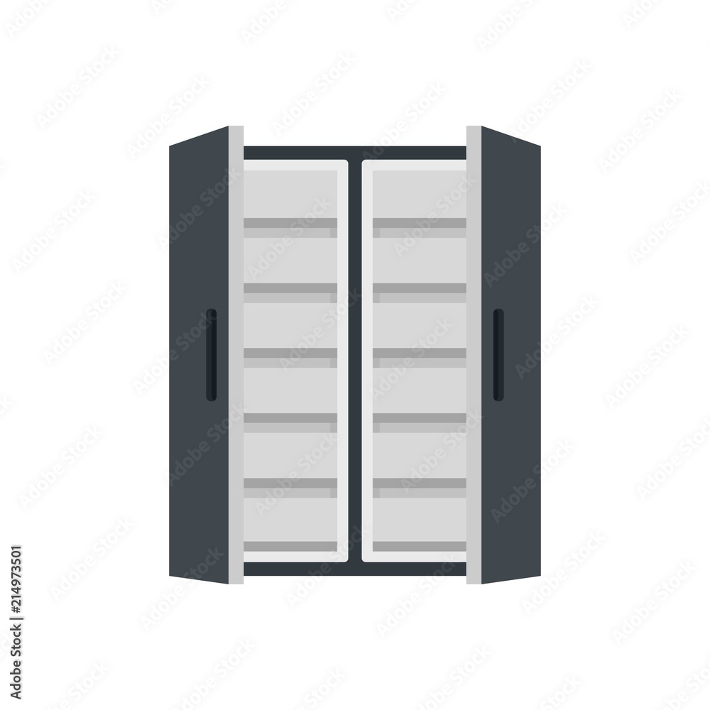 Double door freeze icon. Flat illustration of double door freeze vector icon for web isolated on white Double door freeze icon. Flat illustration of double door freeze vector icon for web isolated on white