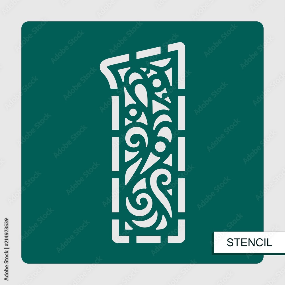 Stencil number one - 1. Template for laser cutting, wood carving, paper