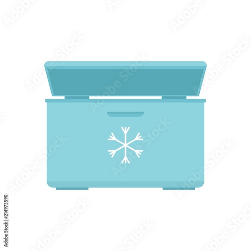 Ice cream refrigerator icon. Flat illustration of ice cream refrigerator vector icon for web isolated on white