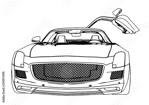 sketch of a sports car vector