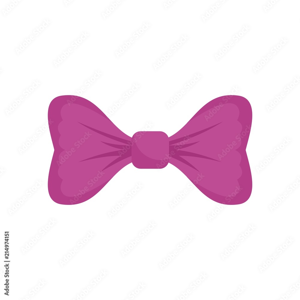 Purple bow tie icon. Flat illustration of purple bow tie vector icon for web isolated on white