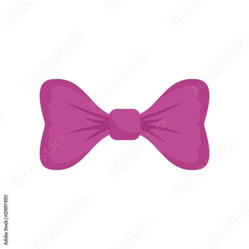 Purple bow tie icon. Flat illustration of purple bow tie vector icon for web isolated on white