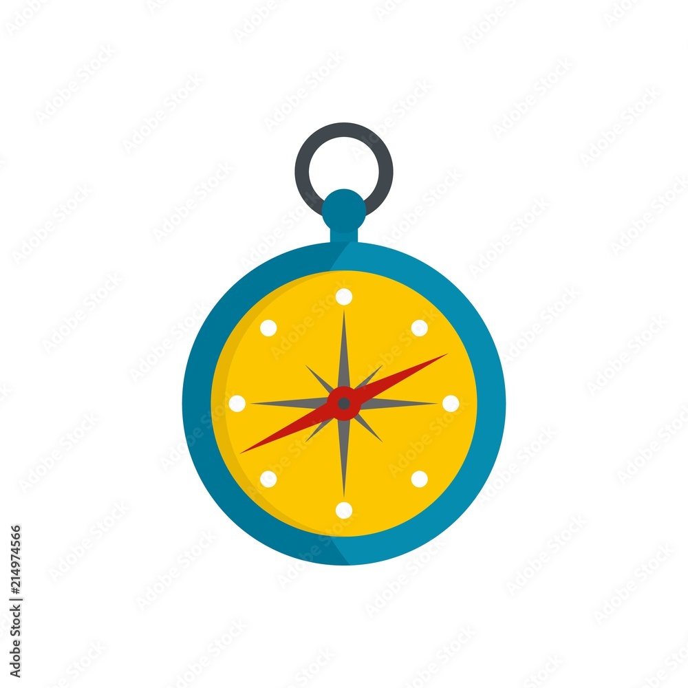 Compass icon. Flat illustration of compass vector icon for web isolated on white