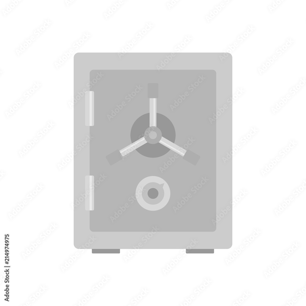 Steel safe icon. Flat illustration of steel safe vector icon for web isolated on white