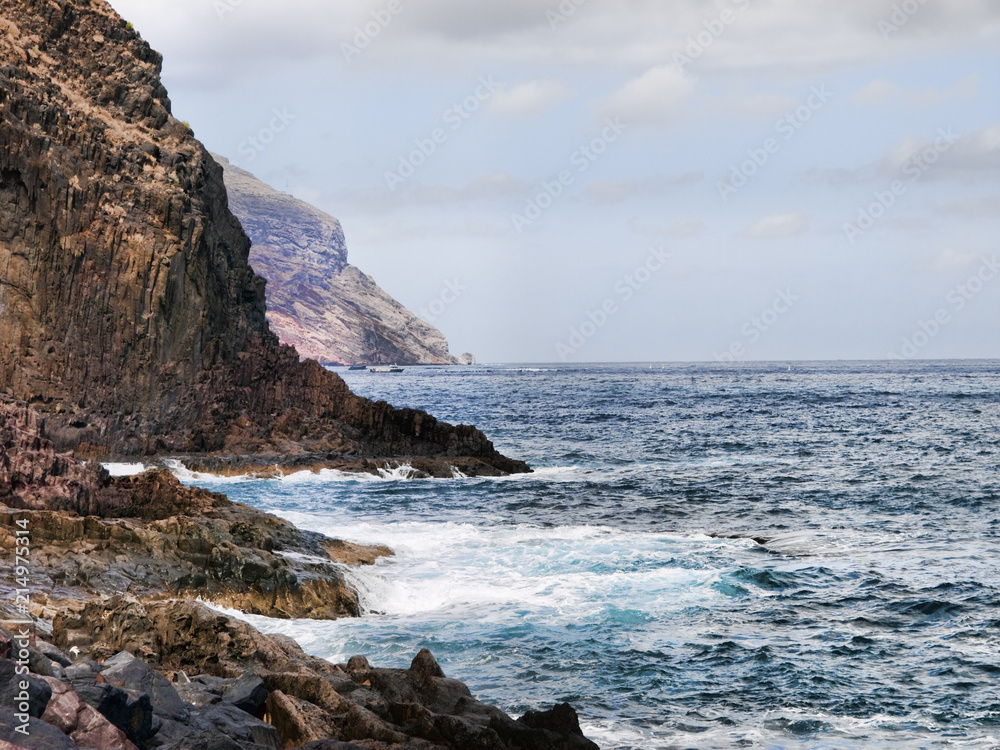 Cala del Sifon and Cap de San Andres near Playa de las Teresitas in Tenerife Canary Islands Spain