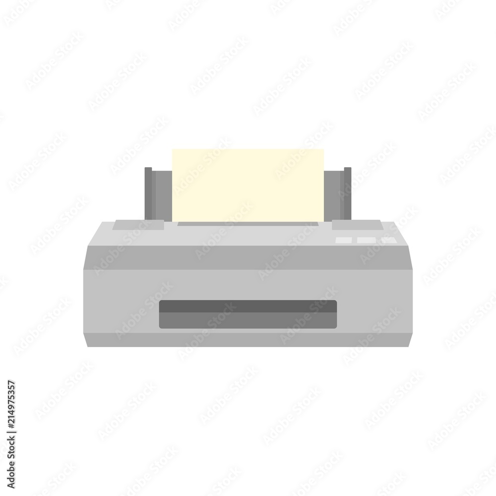 Old printer icon. Flat illustration of old printer vector icon for web isolated on white Old printer icon. Flat illustration of old printer vector icon for web isolated on white