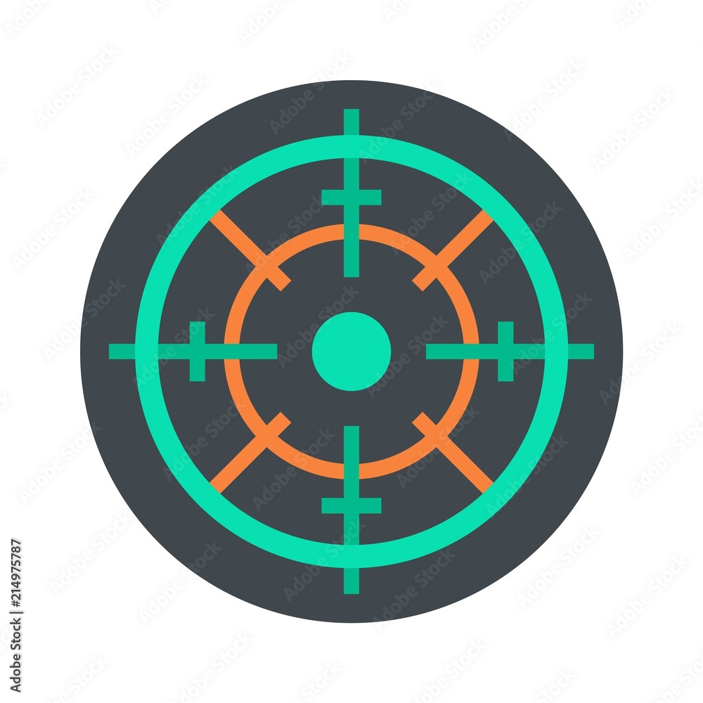 Gun target icon. Flat illustration of gun target vector icon for web isolated on white Gun target icon. Flat illustration of gun target vector icon for web isolated on white