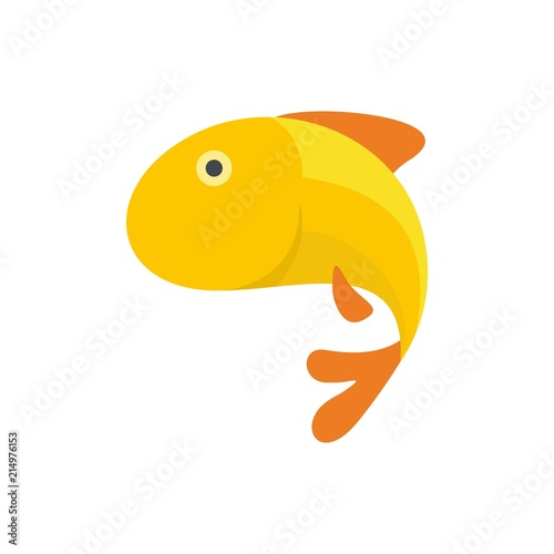Gold fish icon. Flat illustration of gold fish vector icon for web isolated on white