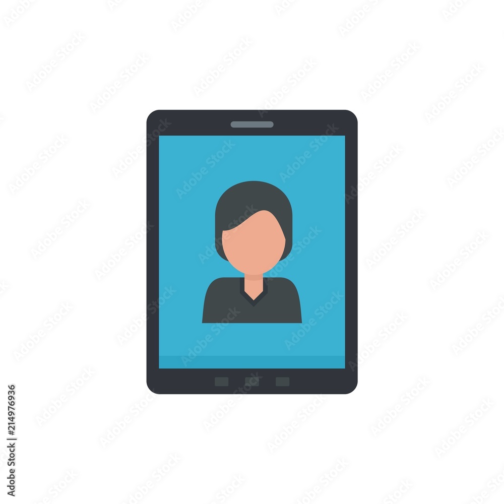 Device video call icon. Flat illustration of device video call vector icon for web isolated on white