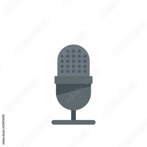 Studio microphone icon. Flat illustration of studio microphone vector icon for web isolated on white