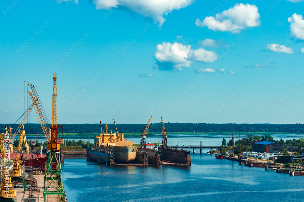 Cargo ship in the dock Cargo ship in the dock