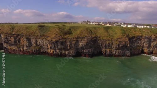 Cliffs and sea in Ireland. Aerial shot. photo