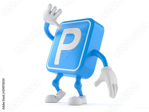 Parking symbol character looking up