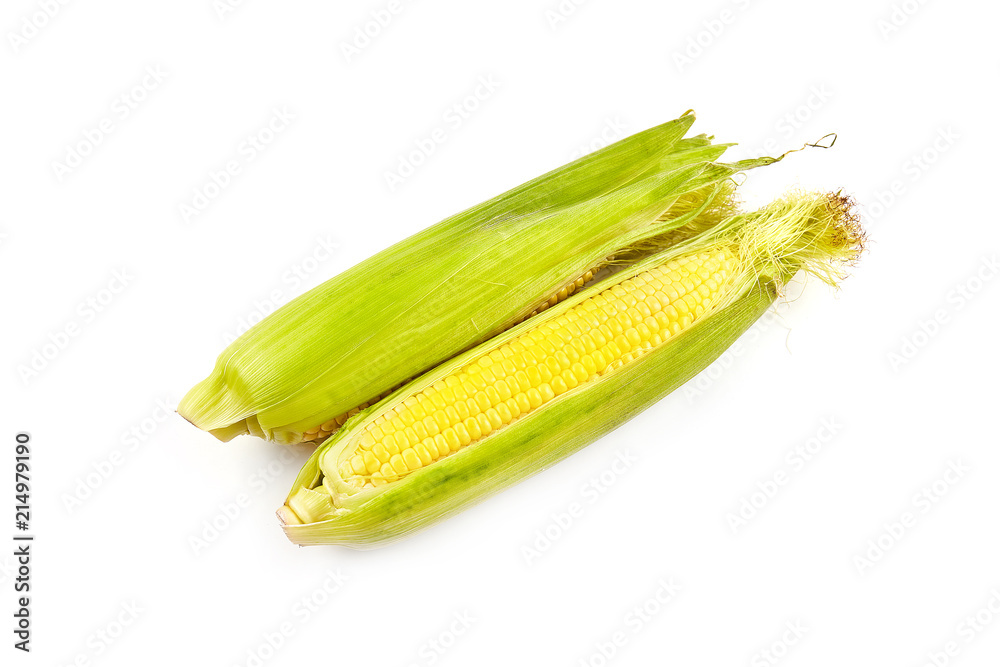 Fresh corn isolated on white background Fresh corn isolated on white background