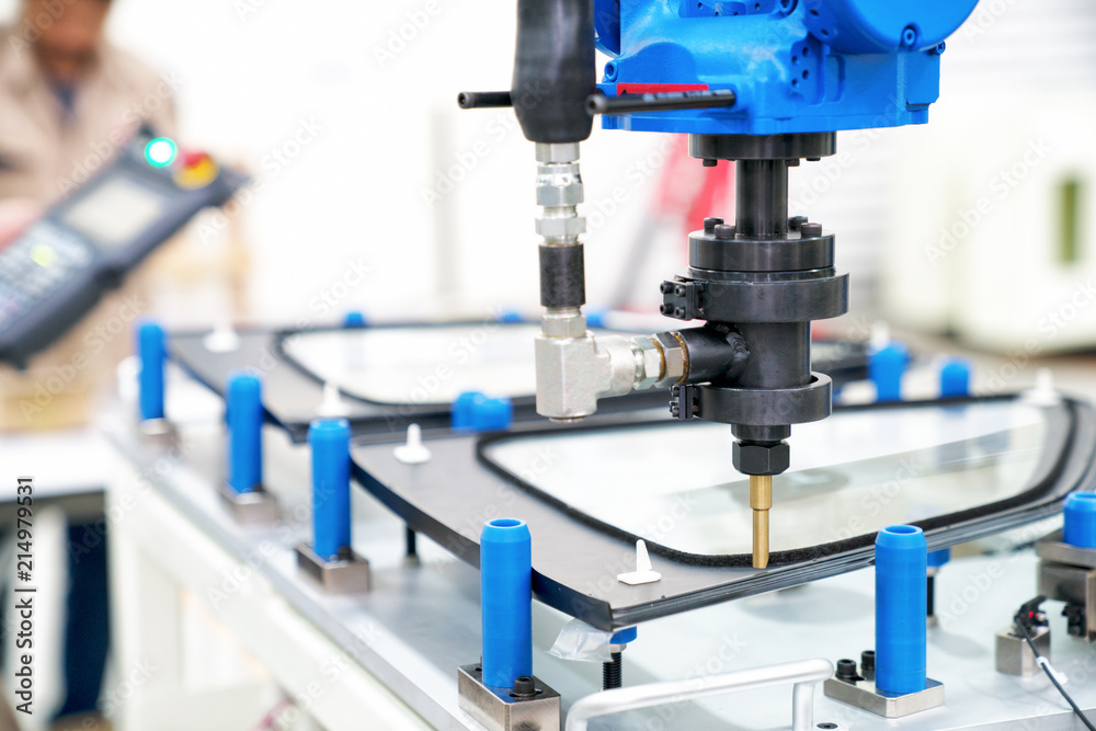 custom made wallpaper toronto digitalIndustrial automated robot arm holding car glass in factory