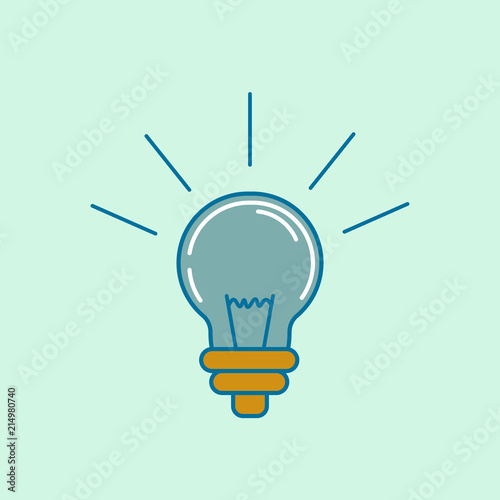 Solution symbol, lamp icon, idea