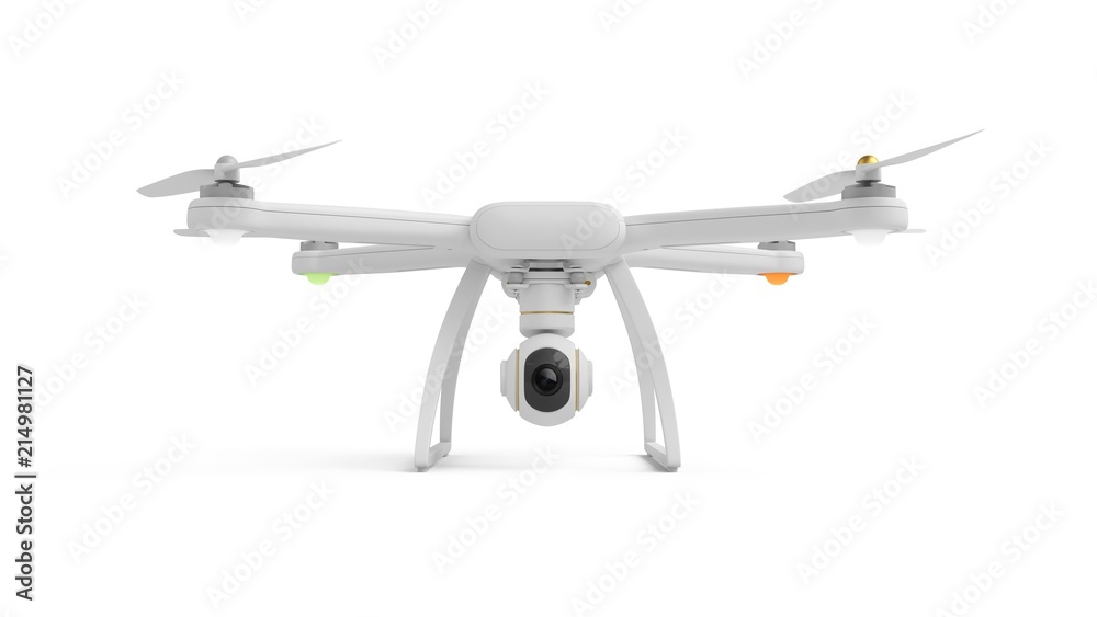 3D Rendering Drone isolated on white background 3D Rendering Drone isolated on white background