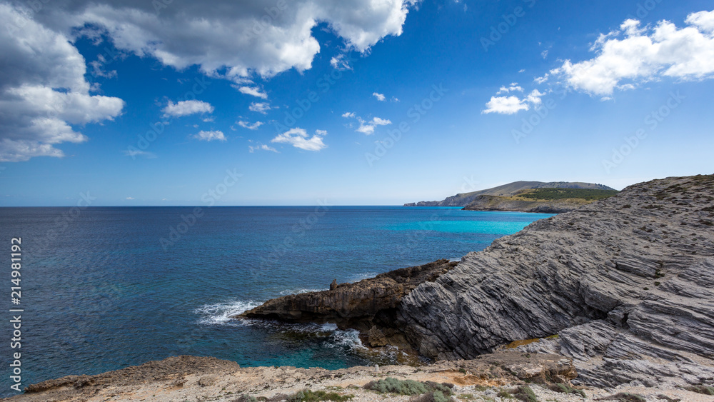 The beautiful rugged shoreline of Mallorca island is something worth hiking. The beautiful rugged shoreline of Mallorca island is something worth hiking.