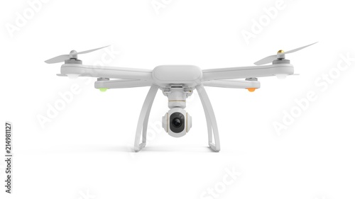 3D Rendering Drone isolated on white background