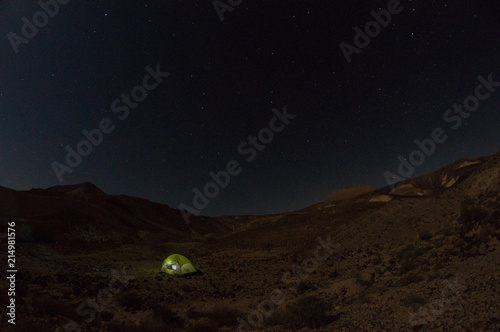 Camping in desert in Israel desert