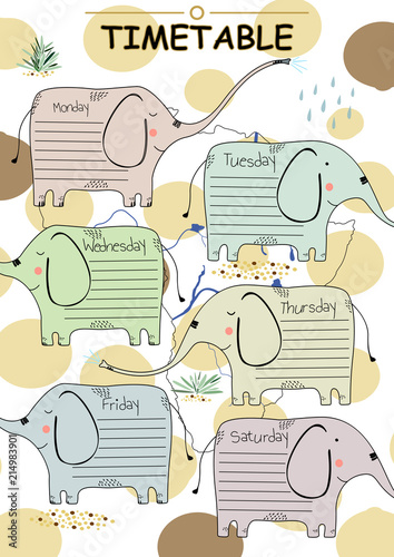 School timetable background for students or pupils.