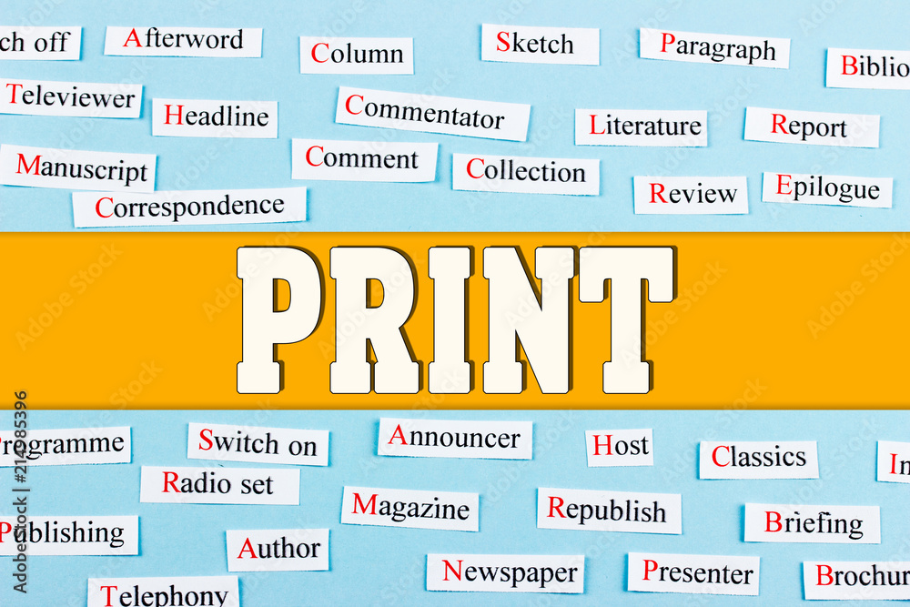 Print mass media and education concept