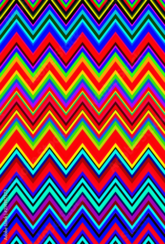 Chevron psychedelic multicolored colorful zigzag pattern abstract art background trends © bravissimos